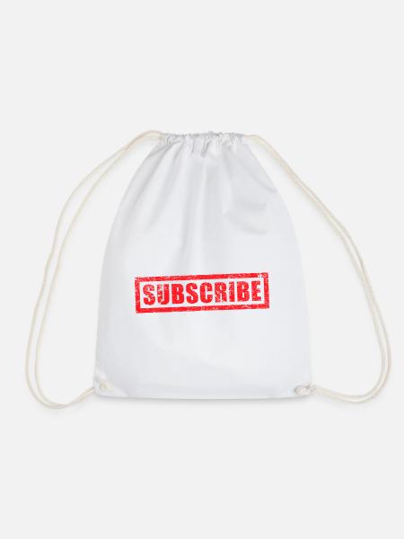 subscribe grunge stamp - Drawstring Bag - white