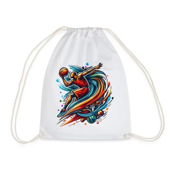 Basketball Logo - Drawstring Bag - white - Front