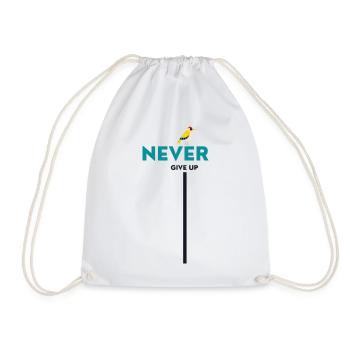 never give up bird - Turnbeutel - Weiß - Vorne