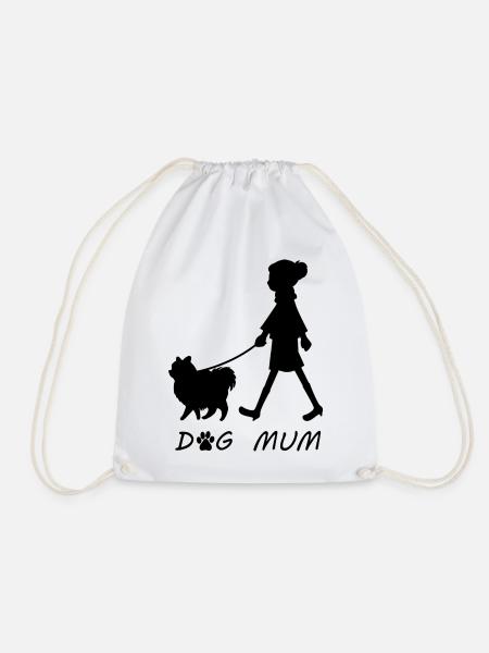 Dog Mum - Drawstring Bag - white