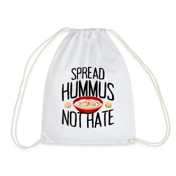 Spread Hummus Not Hate Vegan Gift For Vegans - Drawstring Bag - white - Front