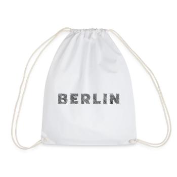 Berlin German Capital Hatching Letter - Drawstring Bag - white - Front