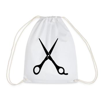 Friseur Schere Symbol - Turnbeutel - Weiß - Vorne