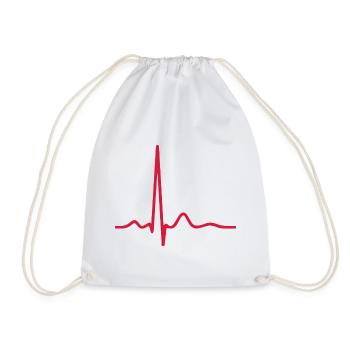 Herzschlag-EKG-Linie Medizinischer Pulswellen-Ikon-Vektor - Turnbeutel - Weiß - Vorne