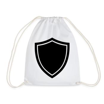 shield icon logo shape security - Drawstring Bag - white - Front
