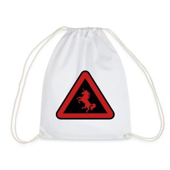 Achtung Einhorn, Gefahr - Turnbeutel - Weiß - Vorne