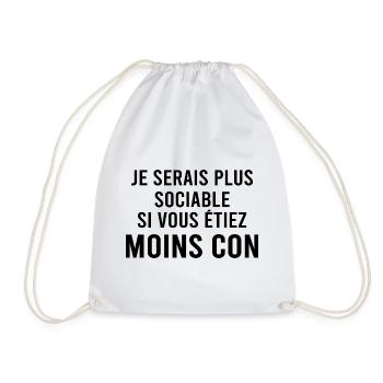 Je serai plus sociable si. - Sac de sport léger - blanc - Devant