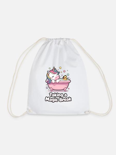 Taking A Magic Break - Drawstring Bag - white
