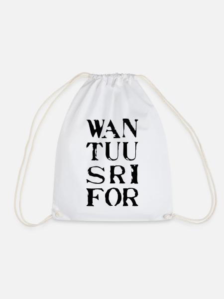 Wan, Tuu, Sri, For - Turnbeutel - Weiß