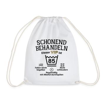 85. Geburtstag Schonend Behandeln 85 VIP ist 85 - Turnbeutel - Weiß - Vorne