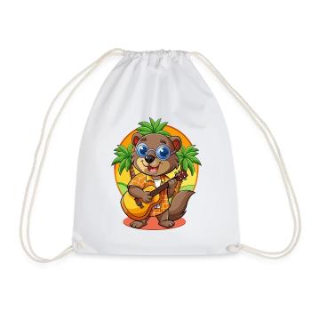 Lustige Biber Cartoon Sommer Strand Sonnenbrille - Turnbeutel - Weiß - Vorne