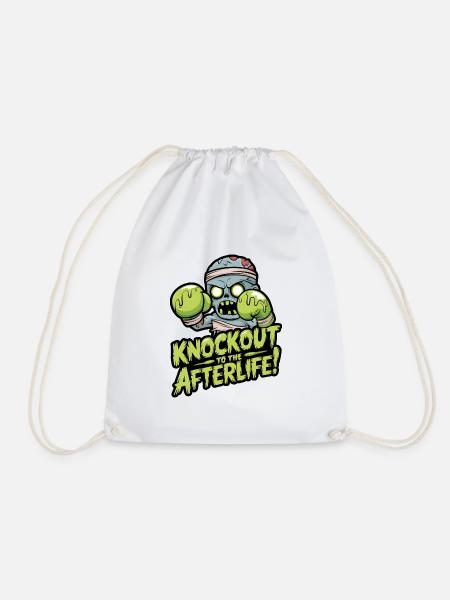 Knockout To The - Drawstring Bag - white