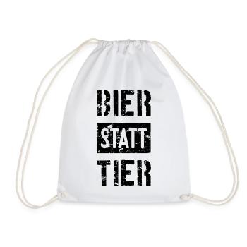 BIER STATT TIER - Turnbeutel - Weiß - Vorne