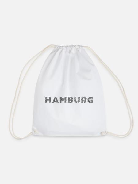 Hamburg German City Hatching lettering - Drawstring Bag - white