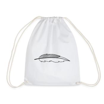 feather - Drawstring Bag - white - Front