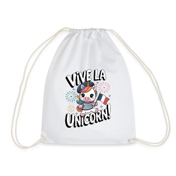 Vive La Licorne ! - Sac de sport léger - blanc - Devant