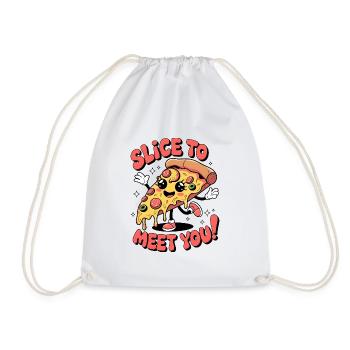 Slice To Meet You! - Drawstring Bag - white - Front