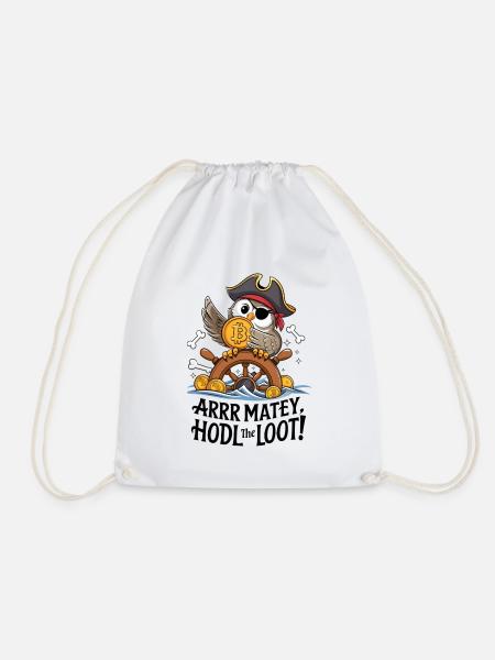 Hodl The Loot! - Drawstring Bag - white