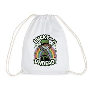 Lucky To Be Undead! - Drawstring Bag - white - Front