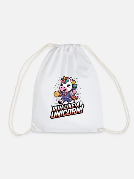 Renne wie ein Einhorn! - Turnbeutel - Weiß