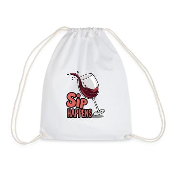 Sip Happens - Drawstring Bag - white - Front