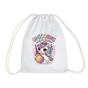 Unicorns Love To Travel! - Drawstring Bag - white - Front