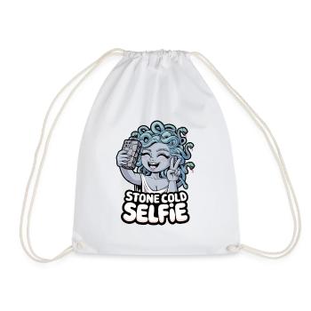 Stone Cold Selfie - Drawstring Bag - white - Front