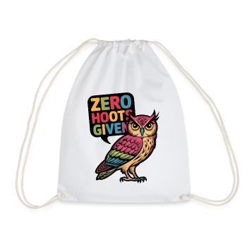 Zero Hoots Given - Drawstring Bag - white - Front