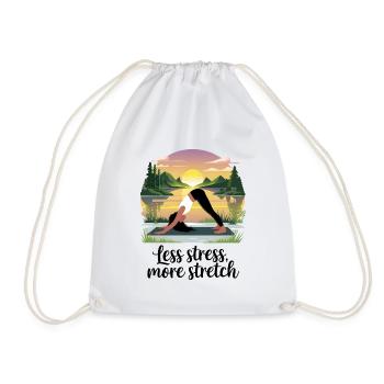 Less Stress, More Stretch - Drawstring Bag - white - Front