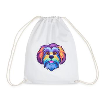 Lowchen Kleiner Löwe Hunderasse Cartoon Kawaii Illus - Turnbeutel - Weiß - Vorne