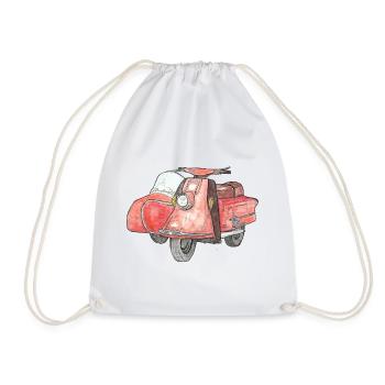 Vintage scooter avec side-car - Sac de sport léger - blanc - Devant
