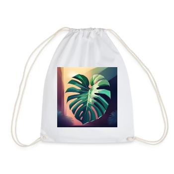 Monstera Leaf - Turnbeutel - Weiß - Vorne