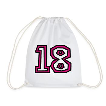 18. 18 YEARS OLD. 18th ANNIVERSARY. BIRTHDAY 18 YEARS. - Drawstring Bag - white - Front