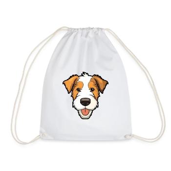 Draht Foxterrier Hunderasse Aquarell Karikatur Kawa - Turnbeutel - Weiß - Vorne