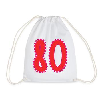 80. 80 ANS. 80e ANNIVERSAIRE. ANNIVERSAIRE 80 ANS. - Sac de sport léger - blanc - Devant