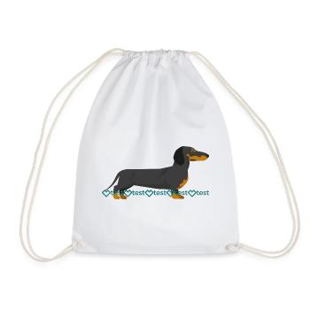 Dachshund Picture - Drawstring Bag - white - Front