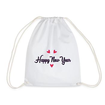 HAPPY NEW YEAR. NEW YEAR'S EVE. BEST WISHES - Drawstring Bag - white - Front