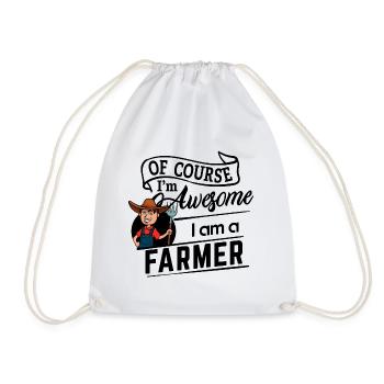 Of course I'm awesome - I am a Farmer - Turnbeutel - Weiß - Vorne