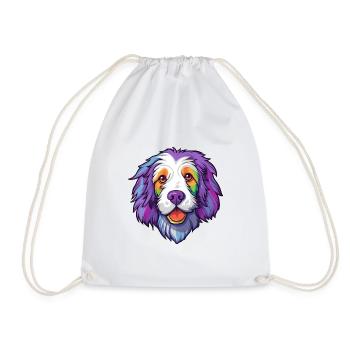Cumberland Schäferhund Hunderasse Cartoon Kawaii Illus - Turnbeutel - Weiß - Vorne