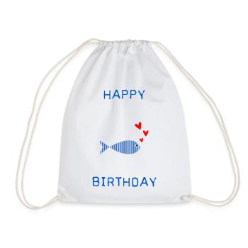 ALLES GUTE ZUM GEBURTSTAG. JAHRESTAG. - Turnbeutel - Weiß - Vorne
