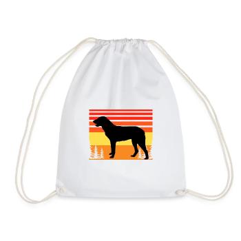 Cao De Castro Laboreiro Hund Silhouette Retro Sonne - Turnbeutel - Weiß - Vorne