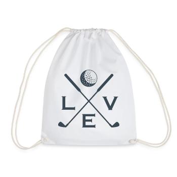 Love Golf Golf Spieler Golf-Spielen Geschenk - Turnbeutel - Weiß - Vorne