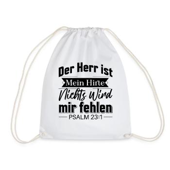 Psalm 23 [Die Bibel]: Der Herr ist mein Hirte - Turnbeutel - Weiß - Vorne