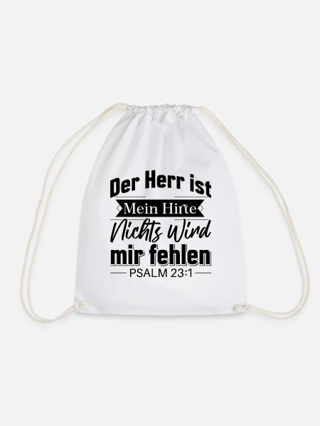 Psalm 23 [Die Bibel]: Der Herr ist mein Hirte - Turnbeutel - Weiß