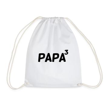 Dreifacher Vater - Papa hoch Drei - Vatertag - Turnbeutel - Weiß - Vorne