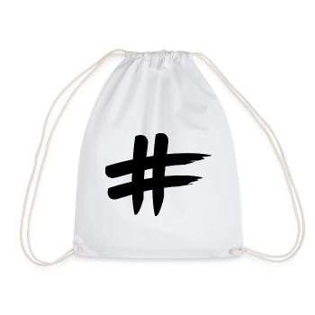 # Hashtag - Turnbeutel - Weiß - Vorne