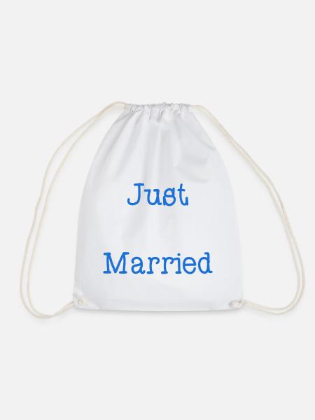 ICH HABE GERADE GEHEIRATET. Junggesellinnenabschied. VALENTINSTAG. PAAR - Turnbeutel - Weiß