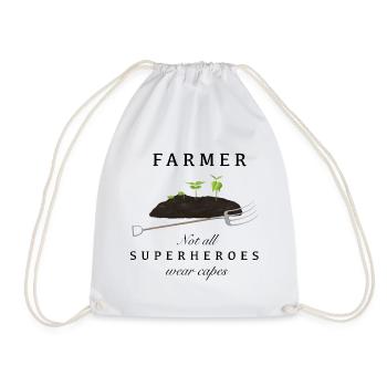 Farmer - Not all Superheroes wear Capes - Turnbeutel - Weiß - Vorne