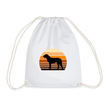 Cao De Castro Laboreiro Hund Silhouette Retro Sonne - Turnbeutel - Weiß - Vorne