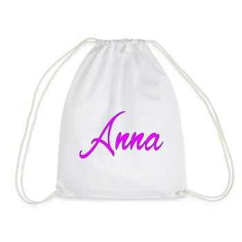 Anna Neon Schrift - Turnbeutel - Weiß - Vorne